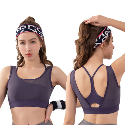 Running Gathers Shockproof Mesh Outer Wear Fitness Yoga Sports Bra