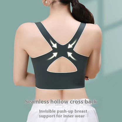 Cross Side Buckle Breast Holding Sports Bra Outer Wear Yoga Vest